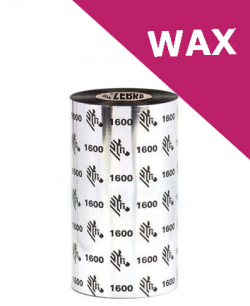 Zebra 1600 wax thermal transfer ribbons - 131mm x 450m (01600BK13145)