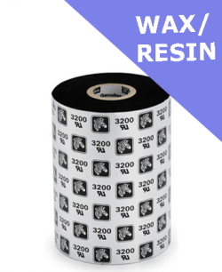 Zebra 3200 wax / resin thermal transfer ribbons - 83mm x 300m (03200BK08330)