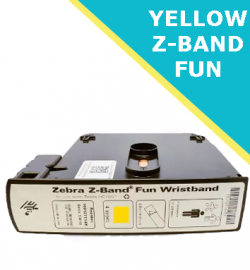YELLOW Zebra Z-Band Fun wristband cartridges - 25mm x 254mm (10012713-2K)