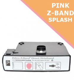 PINK Zebra Z-Band Splash wristband cartridges - 25mm x 254mm (10012717-5K)