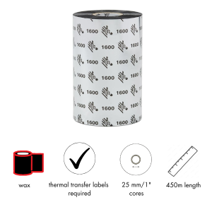 Zebra thermal transfer ribbons for ZM400 industrial printers